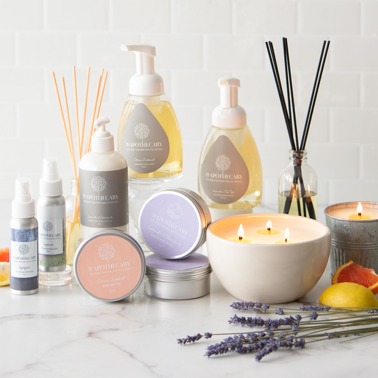natural lotions and candles